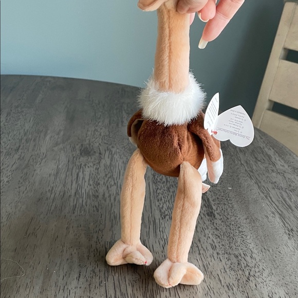 Ty Beanie Babies Plush Ostrich with Brown and Cream Colors - Stretch - Picture 9 of 10